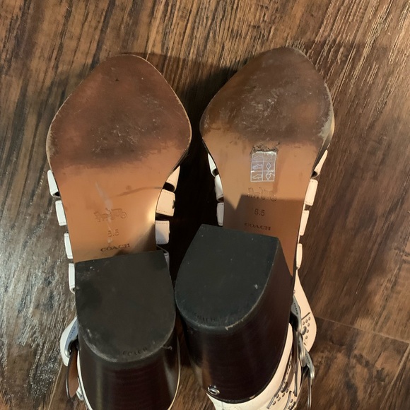 Cream Coach Leather Studded Boots - Picture 9 of 9